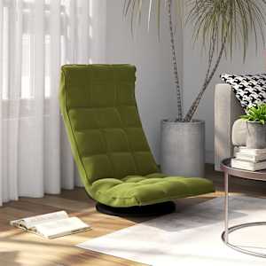 Vrtljiv talni stol svetlo zelen žamet