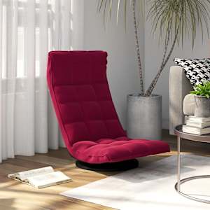 Vrtljiv talni stol vinsko rdeč žamet