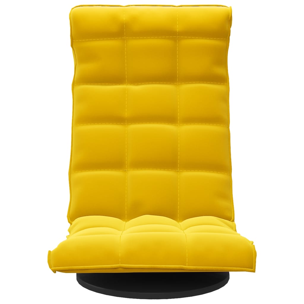 vidaXL Chaise de sol pivotante Jaune Velours