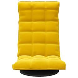 vidaXL Chaise de sol pivotante Jaune Velours