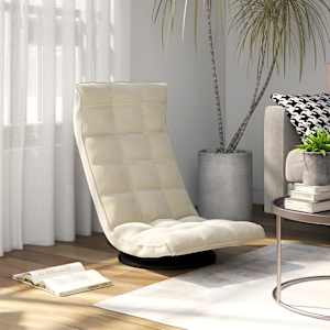 Vrtljiv talni stol krem žamet