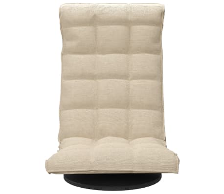vidaXL Chaise pivotante de sol Crème Tissu