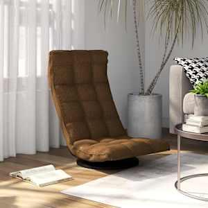 Vrtljiv talni stol rjavo blago