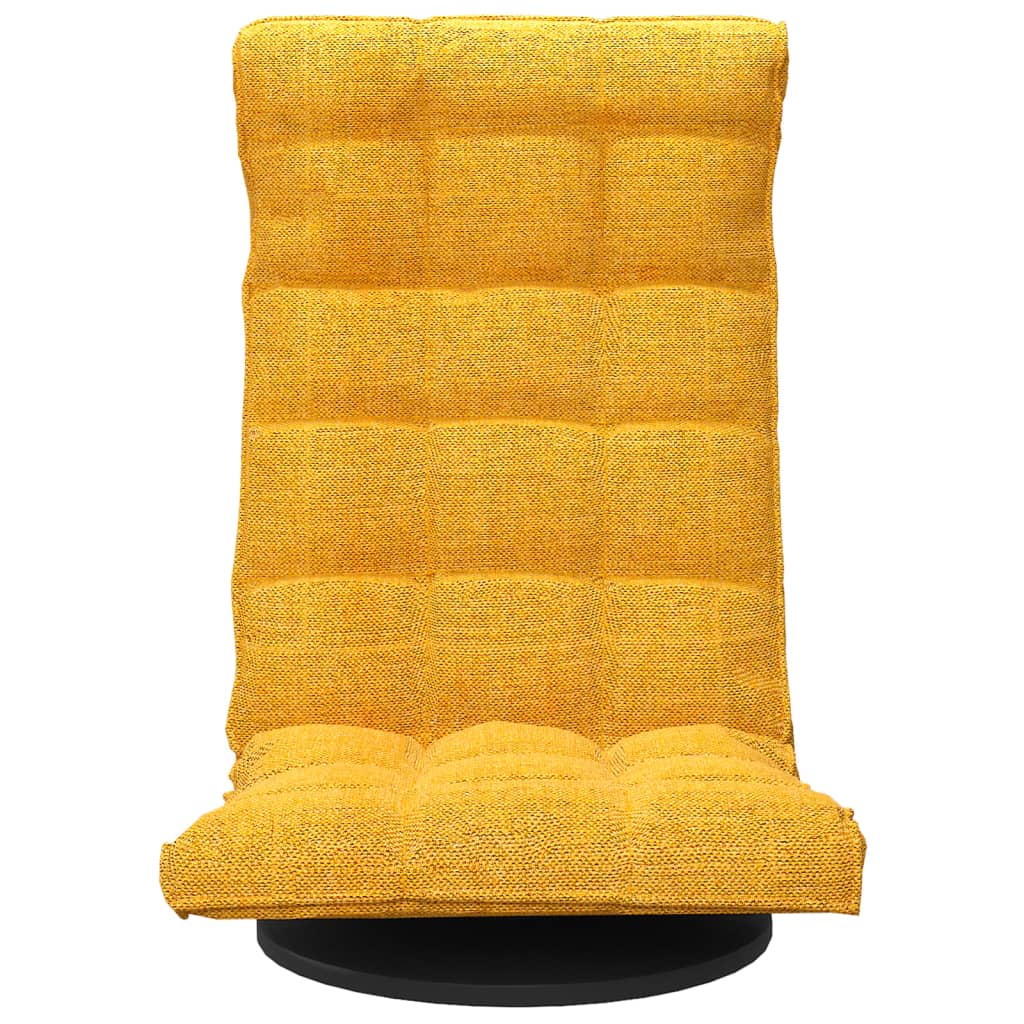 vidaXL Otočná lenoška na podlahu hořčicově žlutá textil