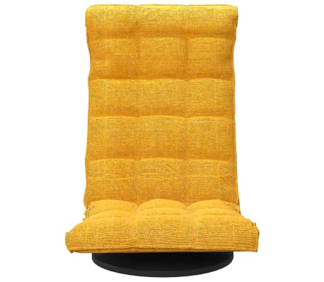 vidaXL Obrotowe krzesło podłogowe, musztardowe, obite tkaniną