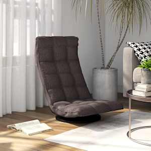 Vrtljiv talni stol taupe blago