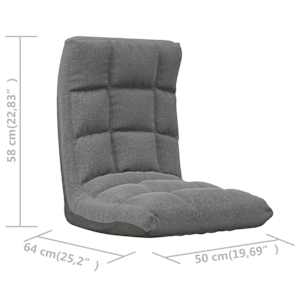 Skládací lenoška na podlahu světle šedá textil - obrázek 9
