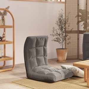 Zložljiv talni stol svetlo sivo blago