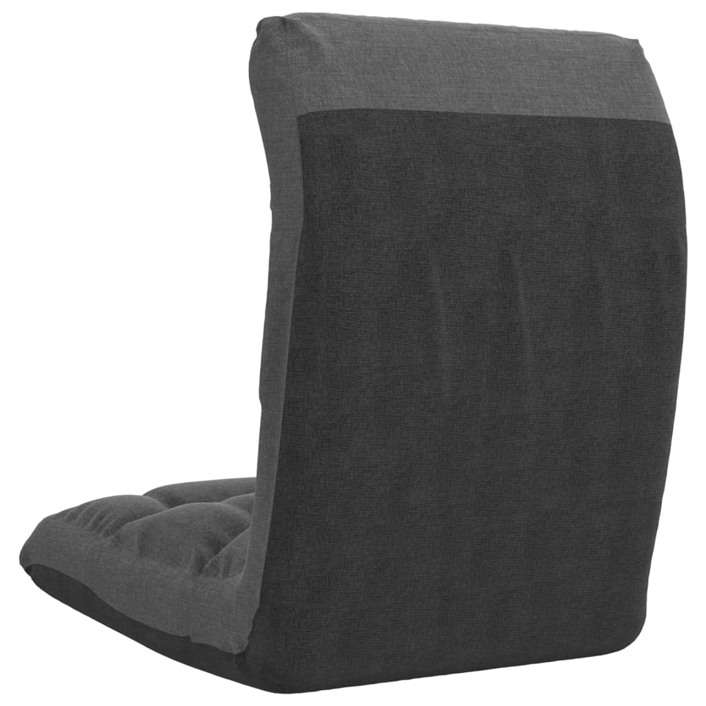 vidaXL Folding Floor Chair Dark Gray Fabric