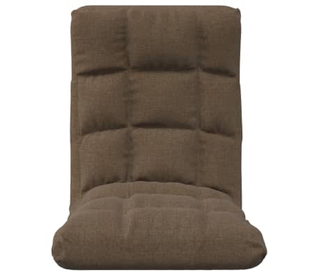 vidaXL Składane krzesło podłogowe, brązowe, obite tkaniną