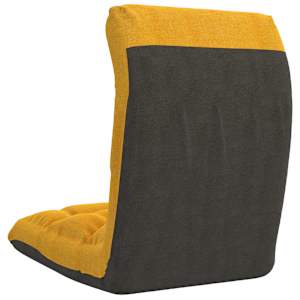 Skládací lenoška na podlahu hořčicově žlutá textil - obrázek 5