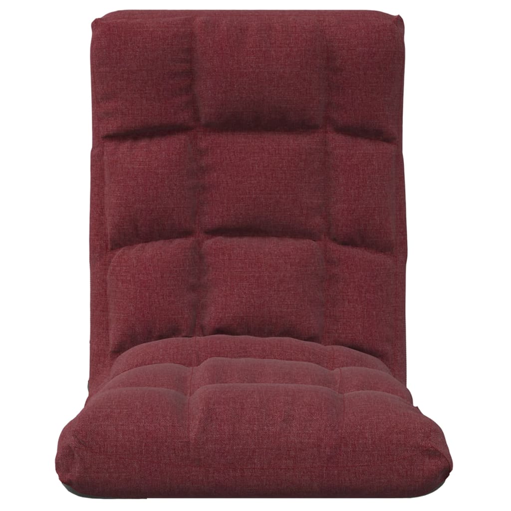 vidaXL Składane krzesło podłogowe, winna czerwień, obite tkaniną