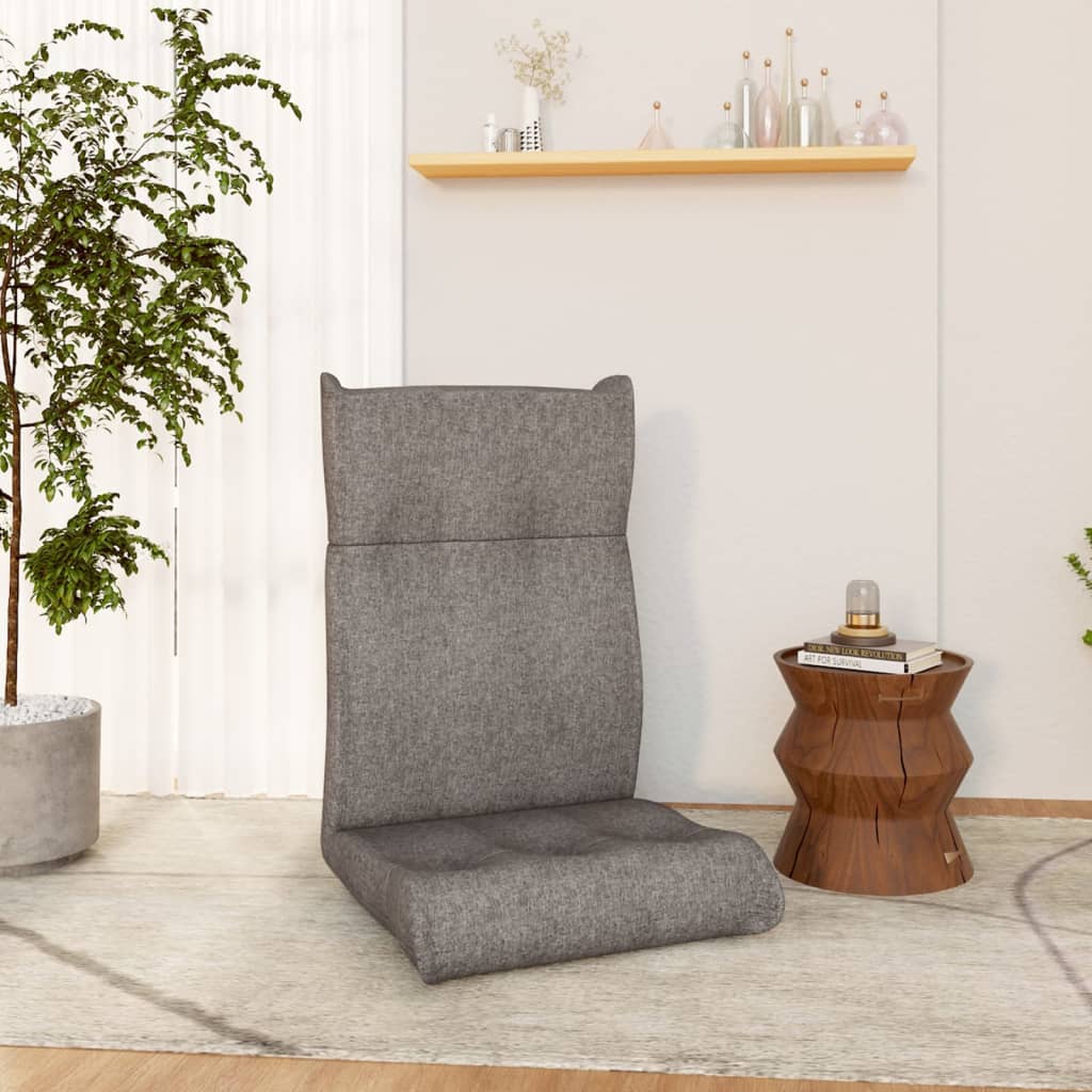 vidaXL Scaun de podea pliabil, gri deschis, material textil vidaxl.ro