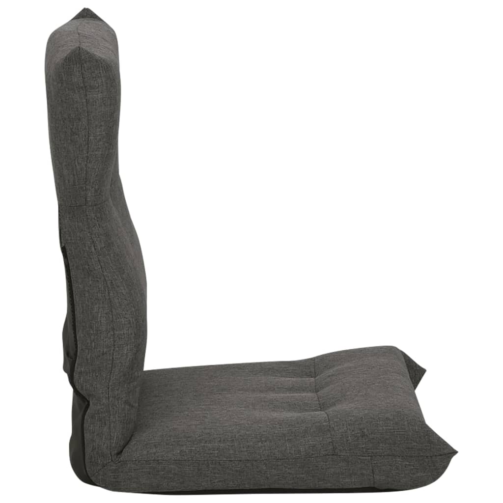 vidaXL Folding Floor Chair Dark Gray Fabric