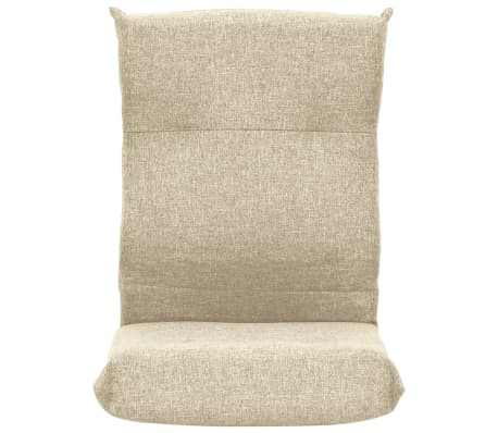 vidaXL Składane krzesło podłogowe, kremowe, tkanina
