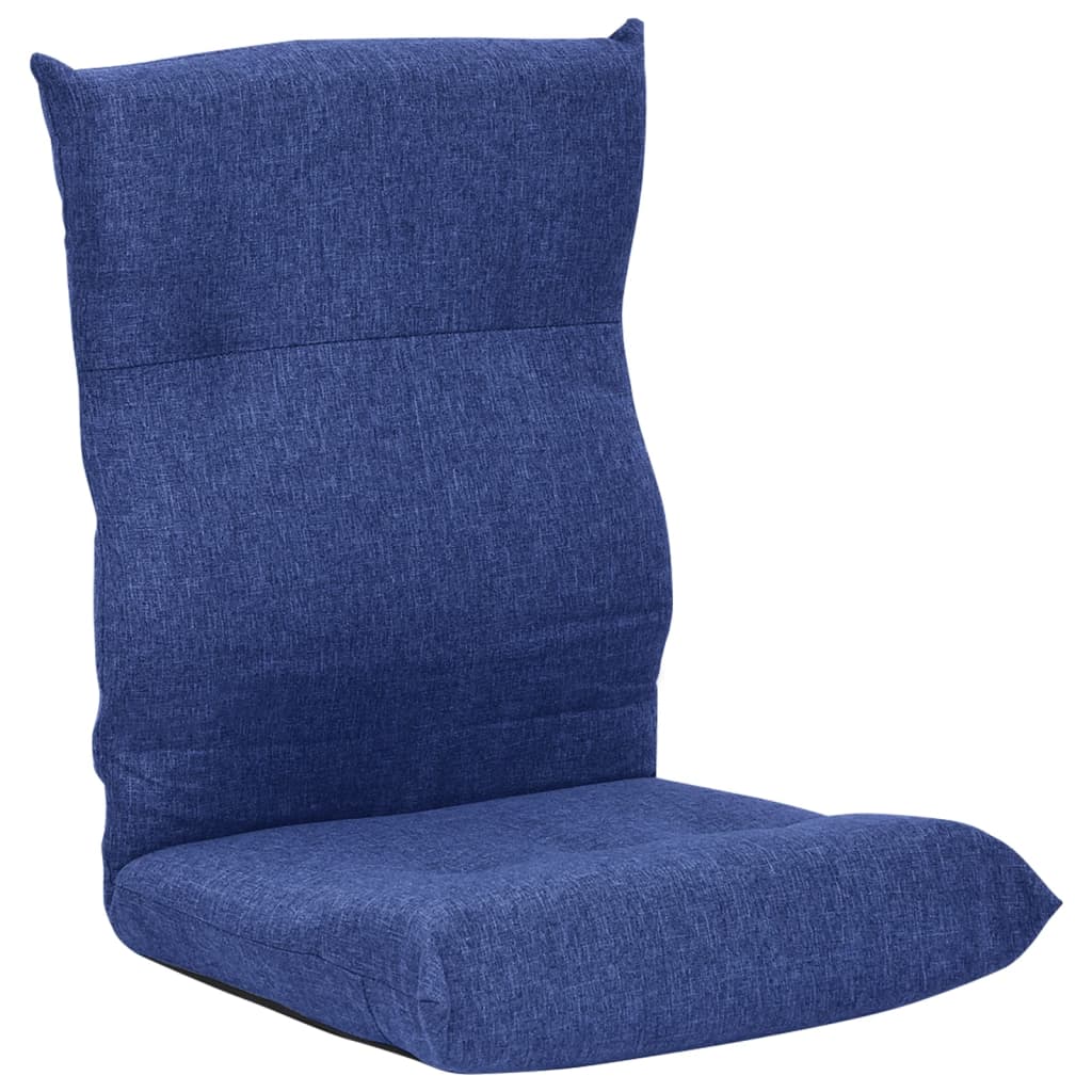 Image of vidaXL Folding Floor Chair Blue Fabric