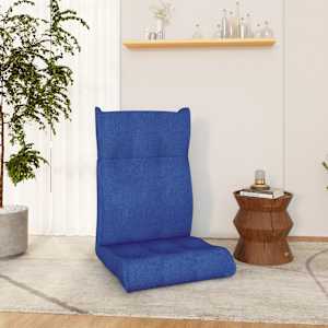Skládací lenoška na podlahu modrá textil - obrázek 1