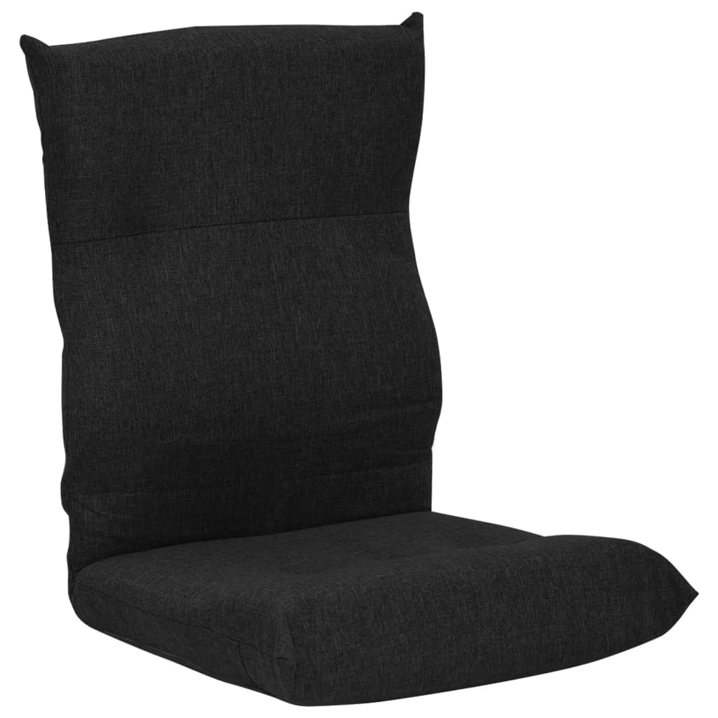 Image of vidaXL Folding Floor Chair Black Fabric