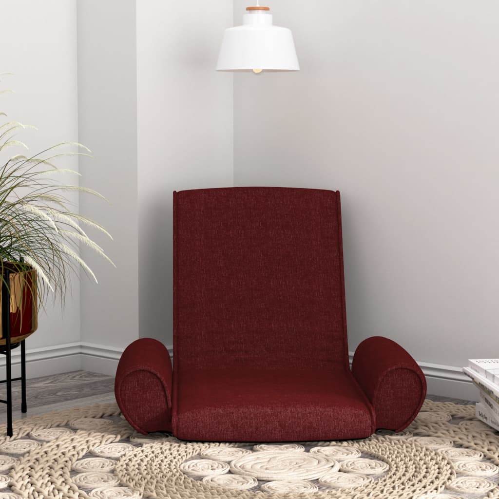 vidaXL Scaun de podea pliabil, roșu vin, material textil vidaXL imagine model 2022