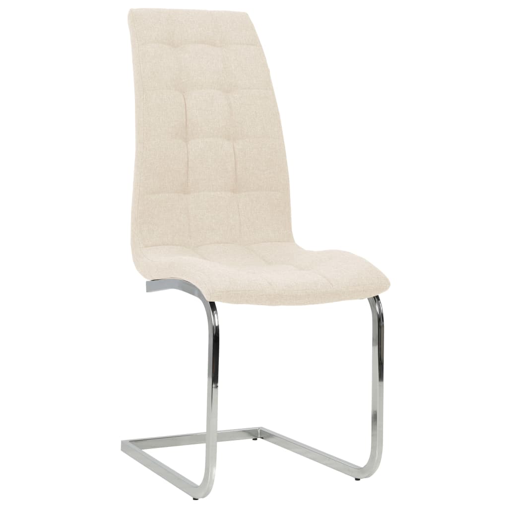 

vidaXL Eetkamerstoelen 6 st stof crèmekleurig