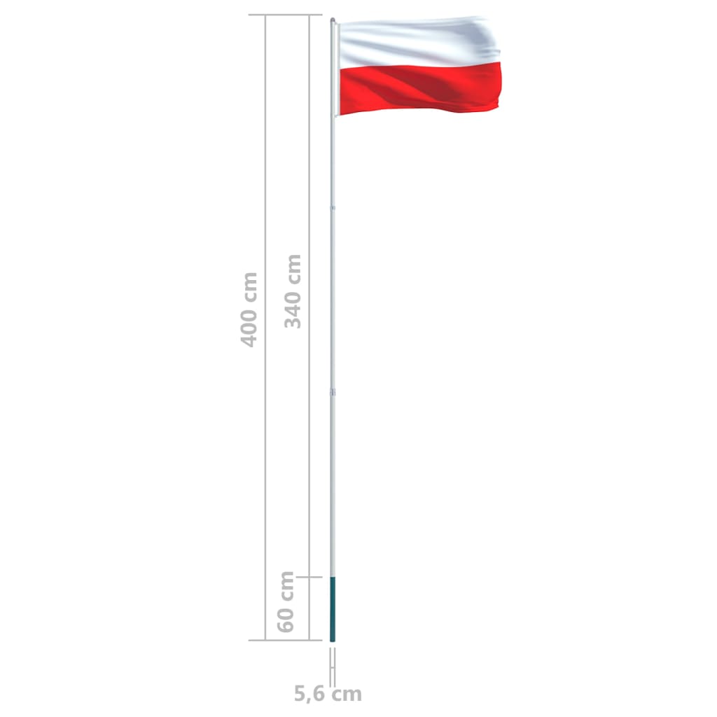 Lengyel zászló alumíniumrúddal 4 m 