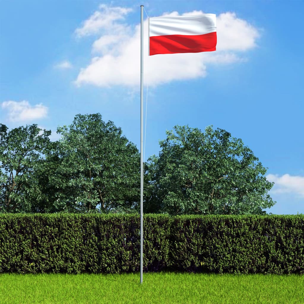 Poola lipp ja lipumast, alum..