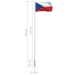 Česká vlajka a stožár hliník 4 m - obrázek 7