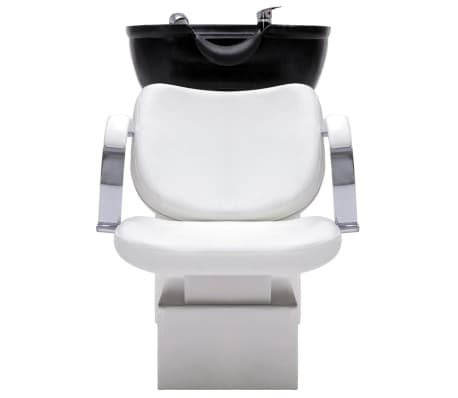 vidaXL Chaise de salon et lavabo Blanc et noir 137x59x82 cm Similicuir