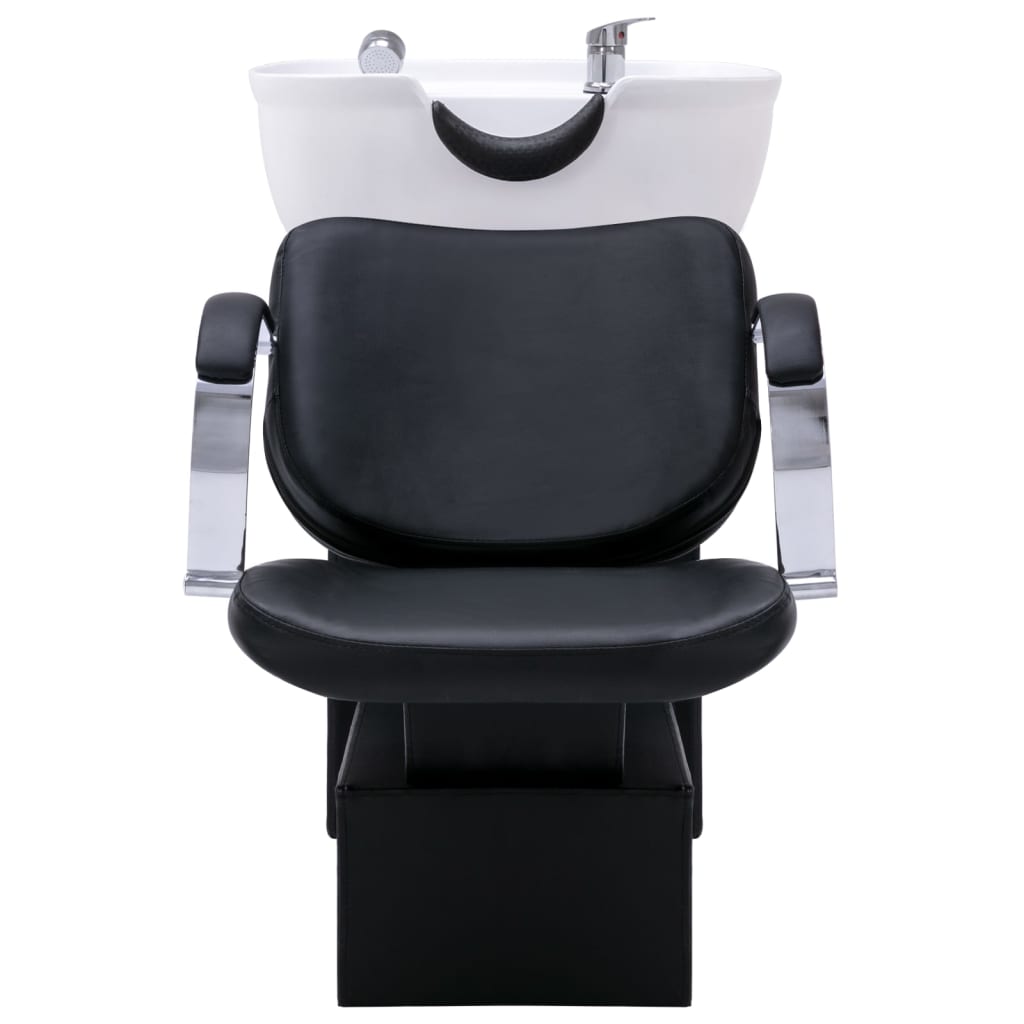 vidaXL Chaise de salon et lavabo Noir et blanc 137x59x82 cm Similicuir