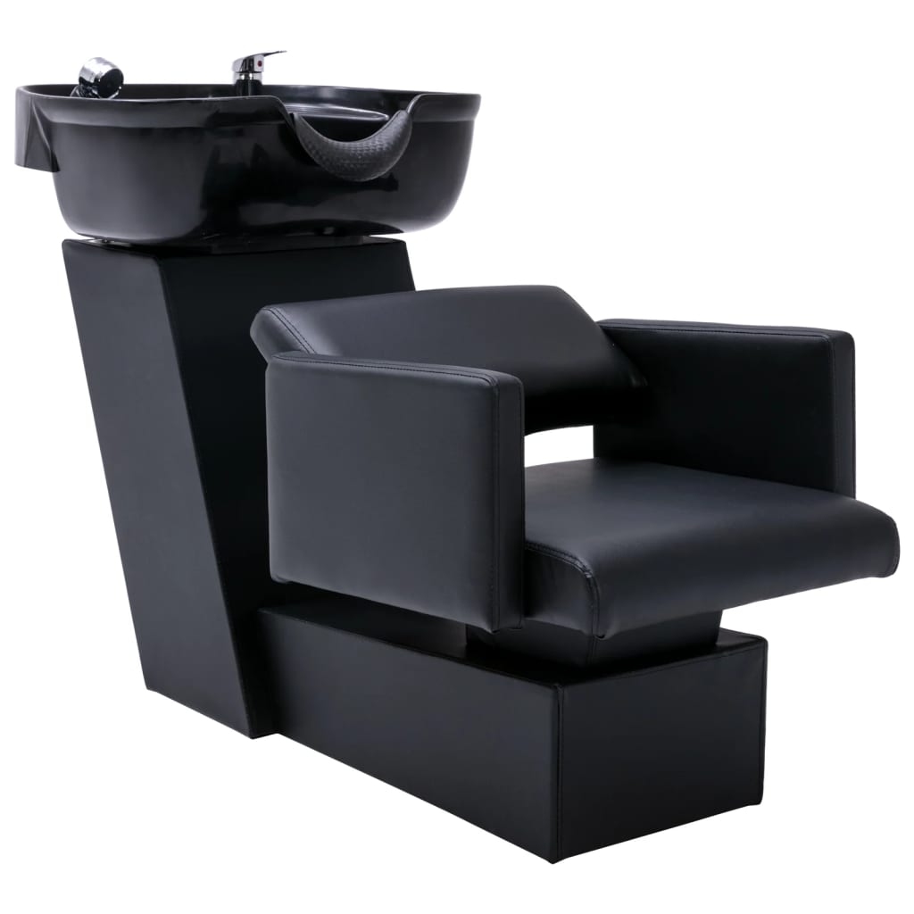 Chaise de salon avec lavabo Noir 129x59x82 cm Similicuir