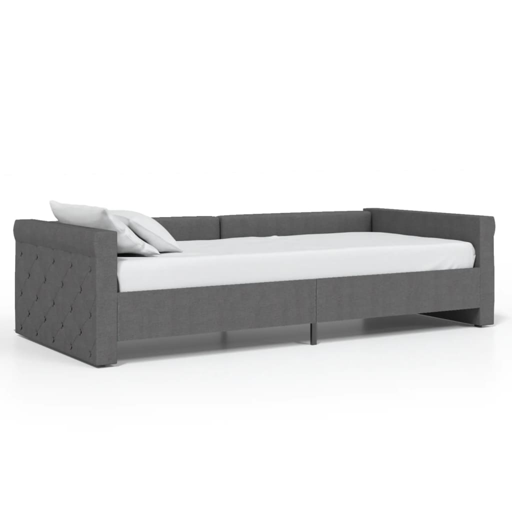 Дневно легло, USB, тъмносиво, текстил, 90х200 см