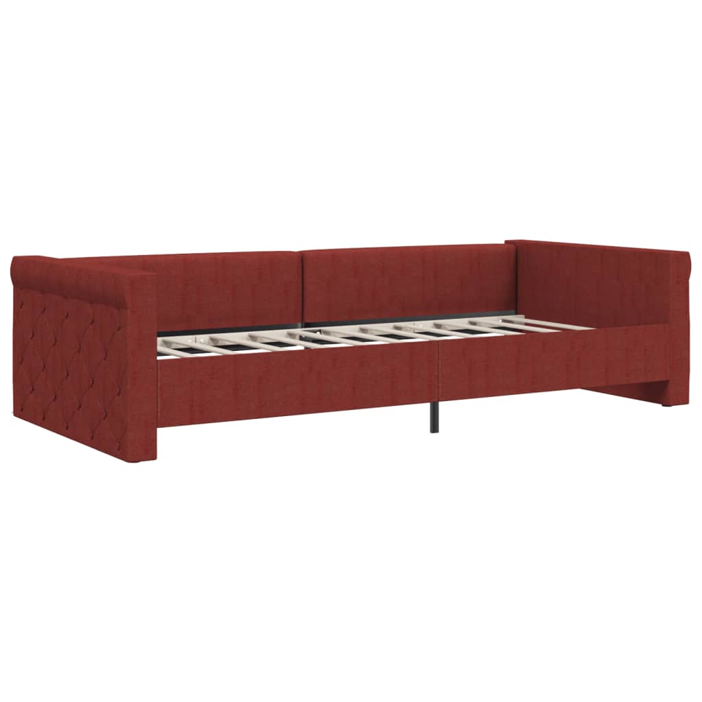 

vidaXL Slaapbank met USB stof wijnrood 90x200 cm