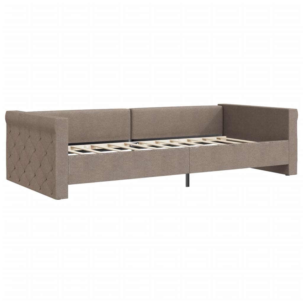 

vidaXL Slaapbank met USB stof taupe 90x200 cm
