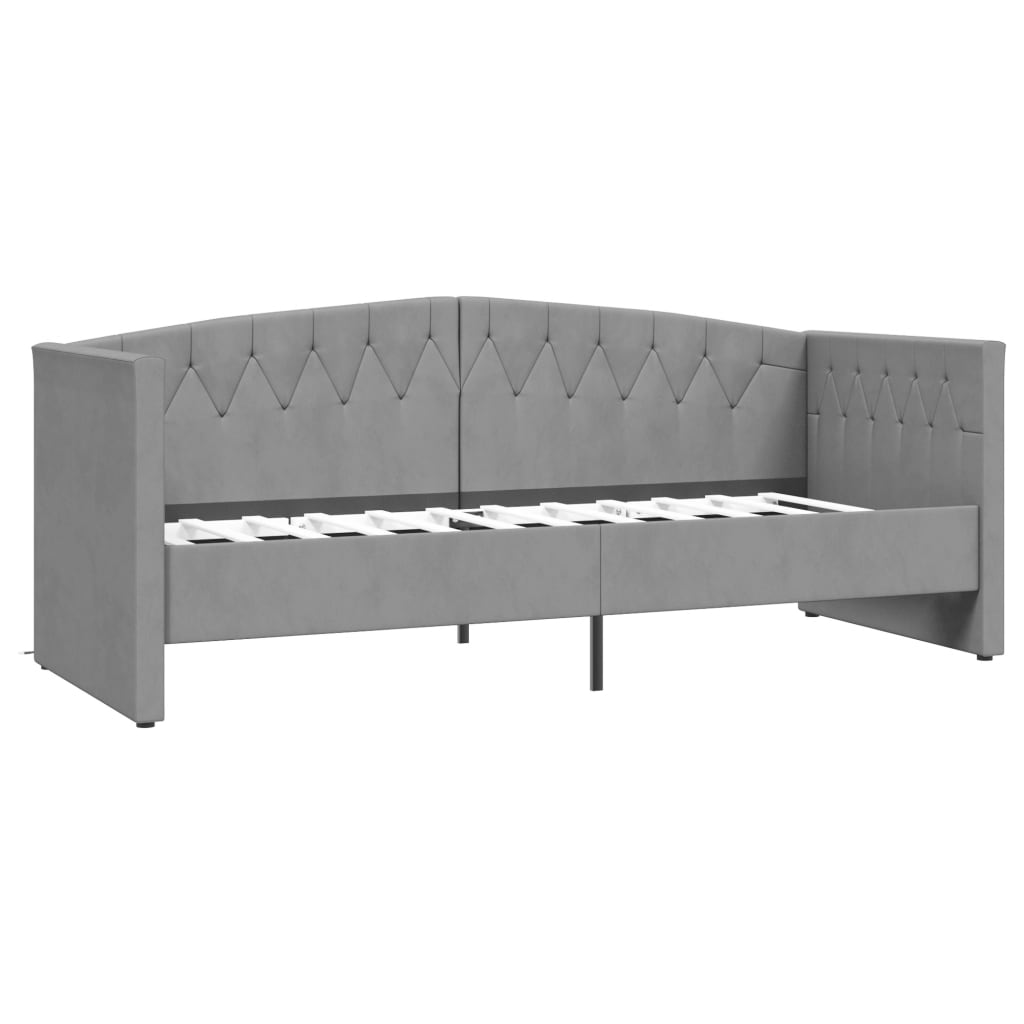

vidaXL Slaapbank met USB fluweel lichtgrijs 90x200 cm