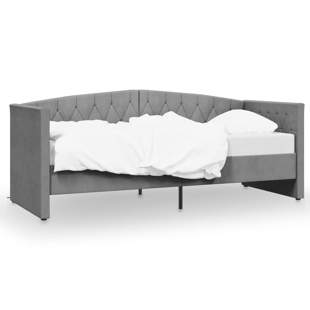 Дневно легло, USB, светлосиво кадифе, 90х200 см