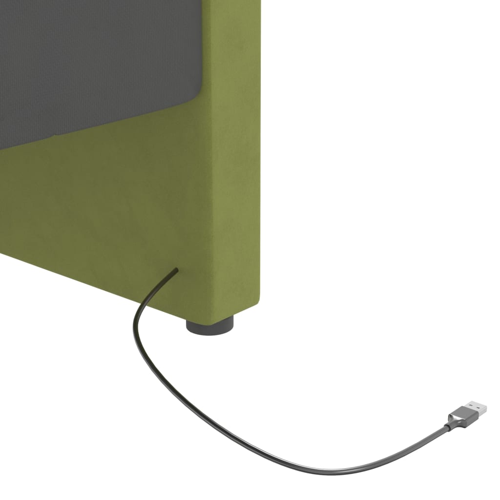 Válenda s USB světle zelená samet 90 x 200 cm