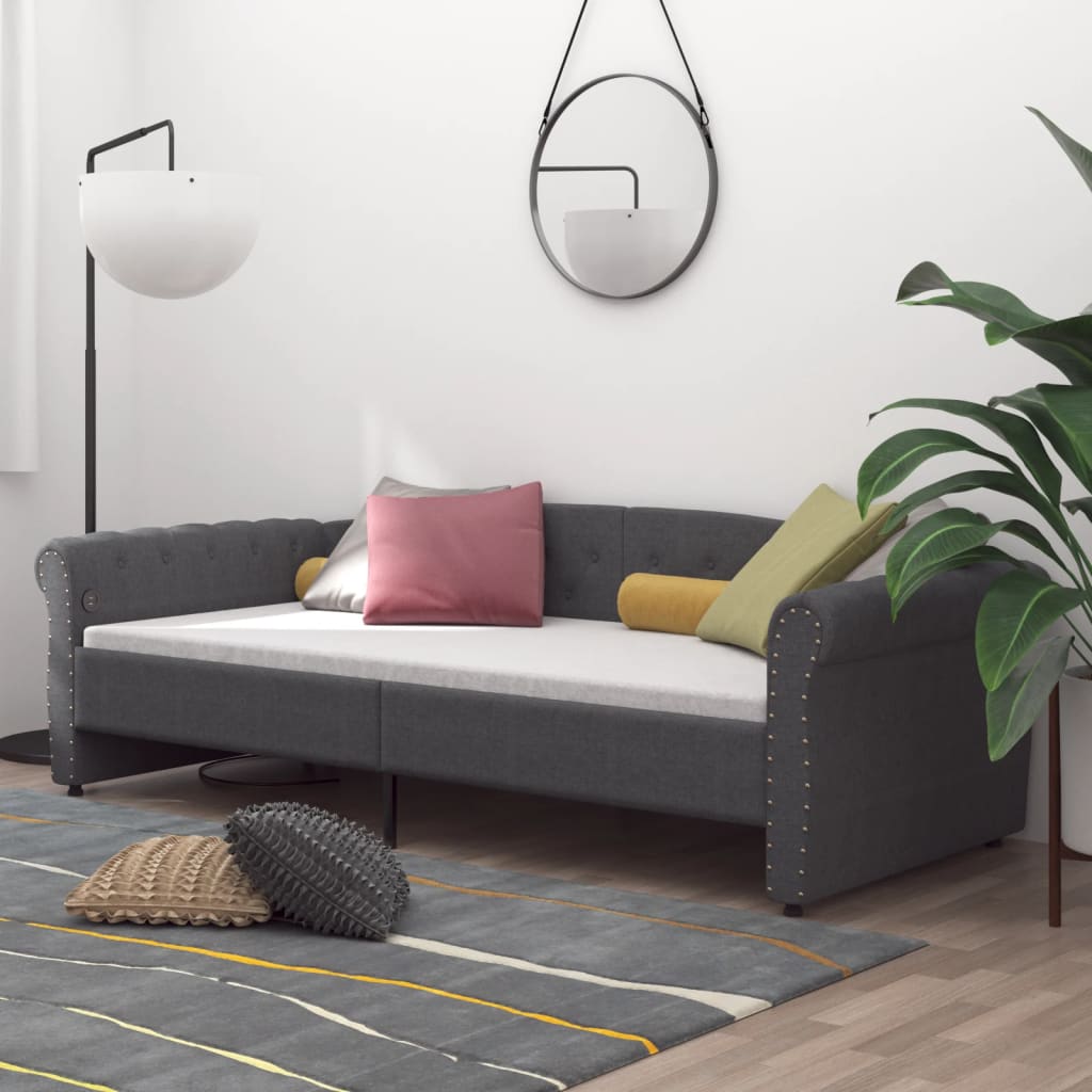 vidaXL Sofá cama USB de tela gris claro 90x200 cm - Bechester -  Reinventando la experiencia de comprar muebles
