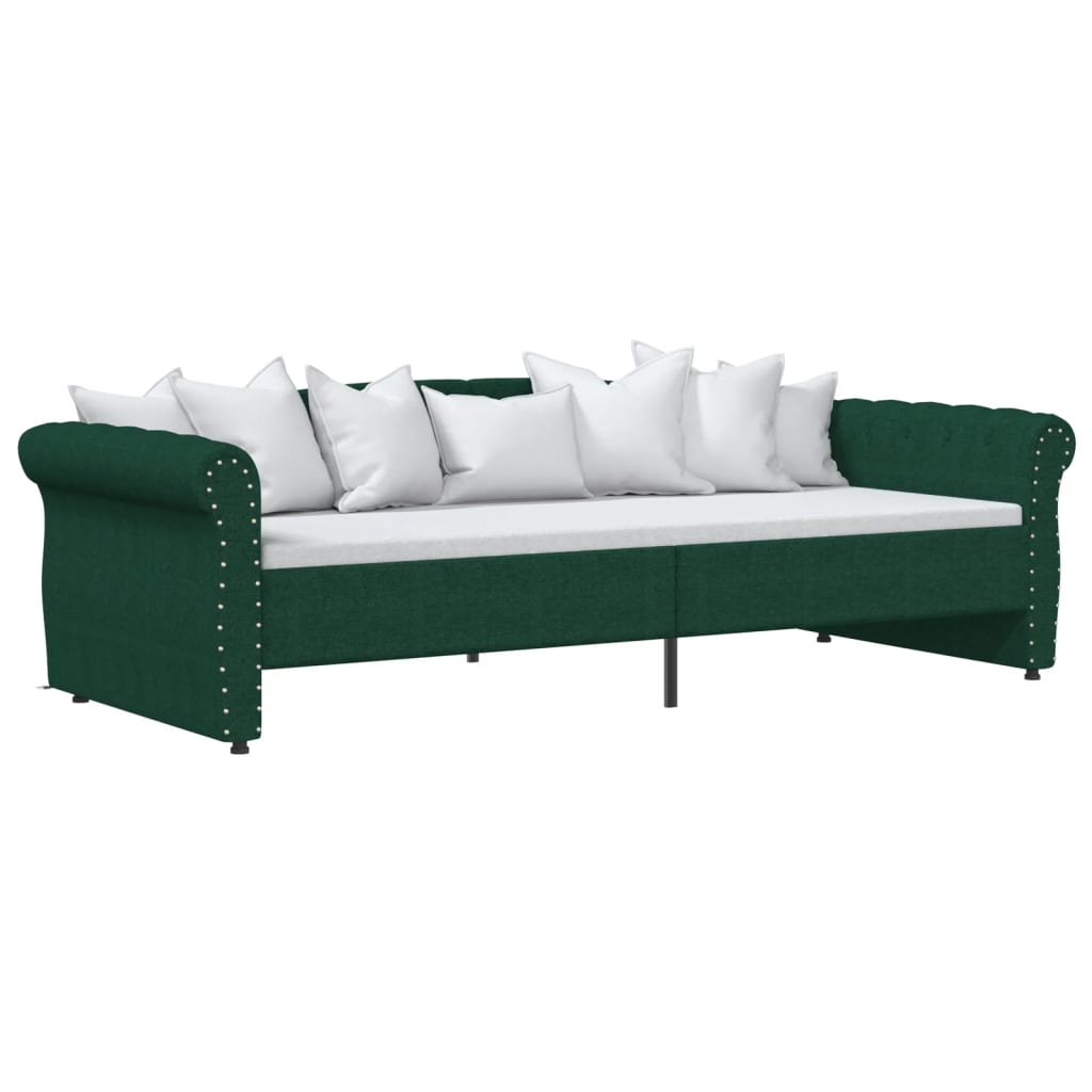 Дневно легло, USB, тъмнозелено, текстил, 90х200 см