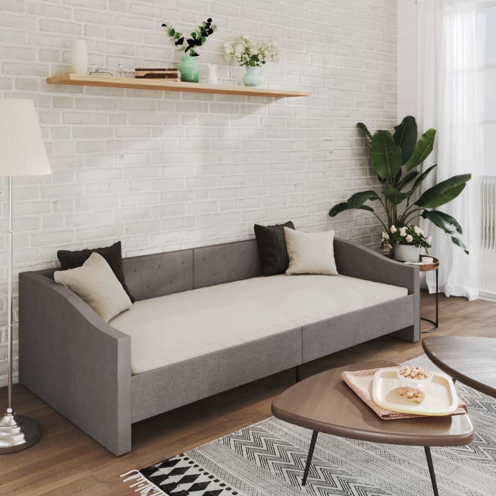 Дневно легло, USB, тъмносиво, текстил, 90х200 см