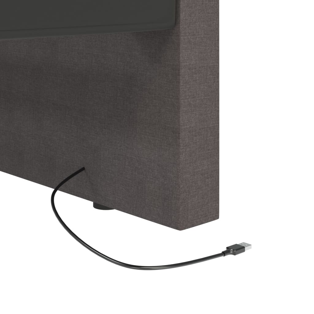 Válenda s USB tmavě šedá textil 90 x 200 cm