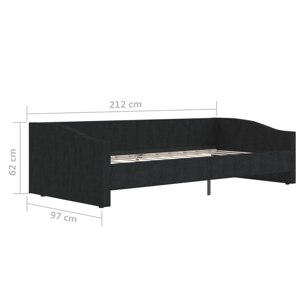 Дневно легло, USB, черно, текстил, 90х200 см