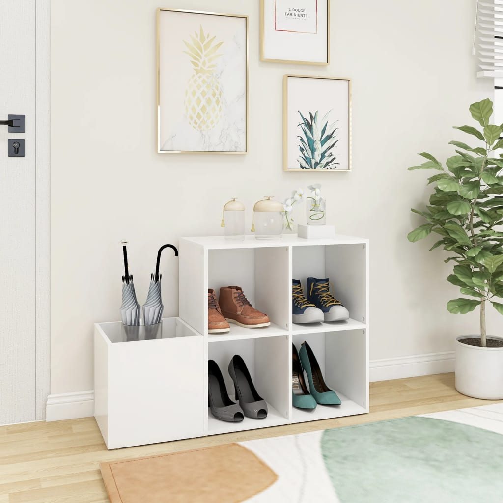 fehér forgácslap előszobai cipősszekrény 105 x 35,5 x 70 cm