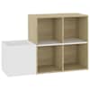 vidaXL jalatsiriiul, valge, Sonoma tamm 105x35.5x70 cm, tehispuit