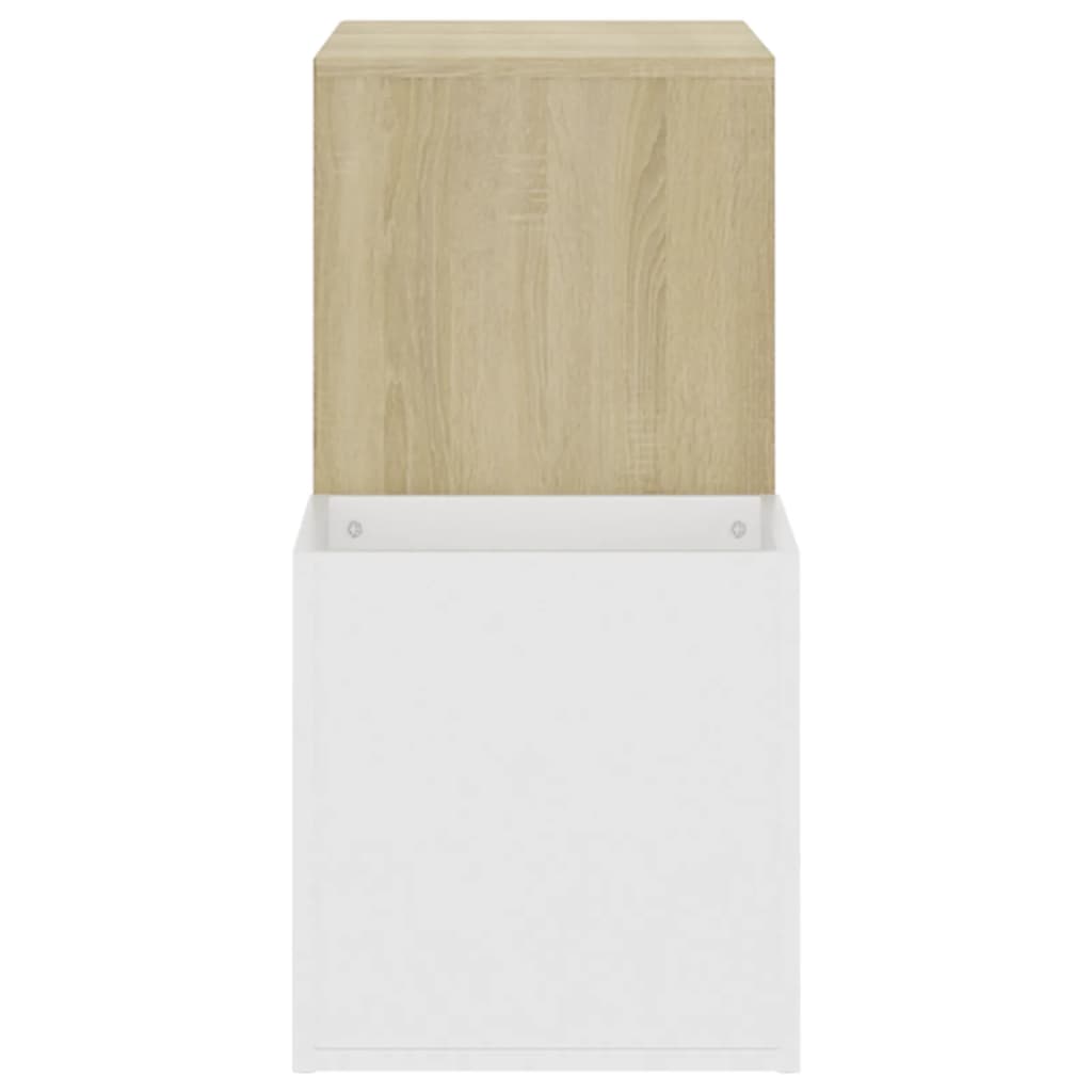 fehér-sonoma forgácslap előszobai cipősszekrény 105x35,5x70 cm