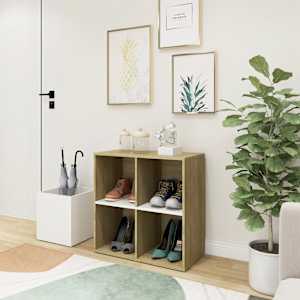 Omara za čevlje bela in sonoma hrast 105x35,5x70 cm iverna pl.