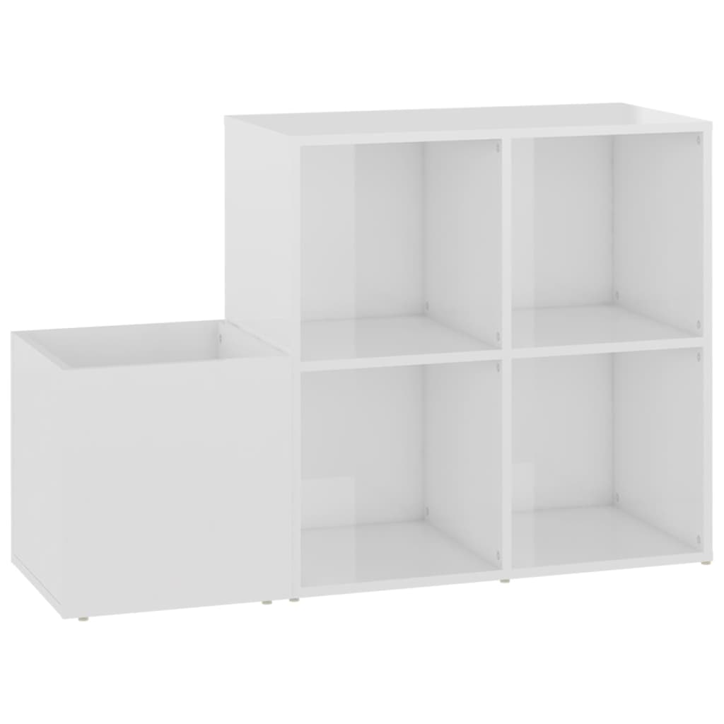 vidaXL Skrinka na topánky, lesklá biela 105x35,5x70cm kompozitné drevo