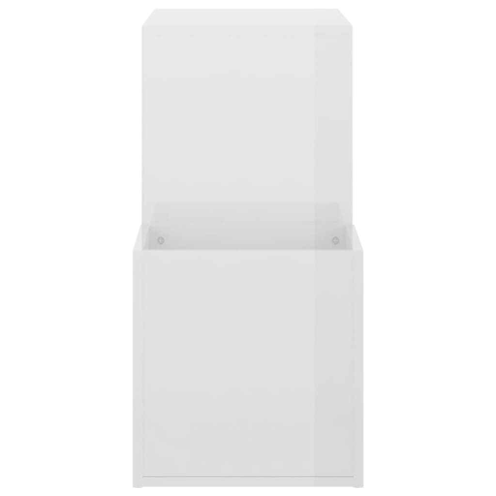  Botník do chodby lesklý biely 105x35,5x70 cm drevotrieska
