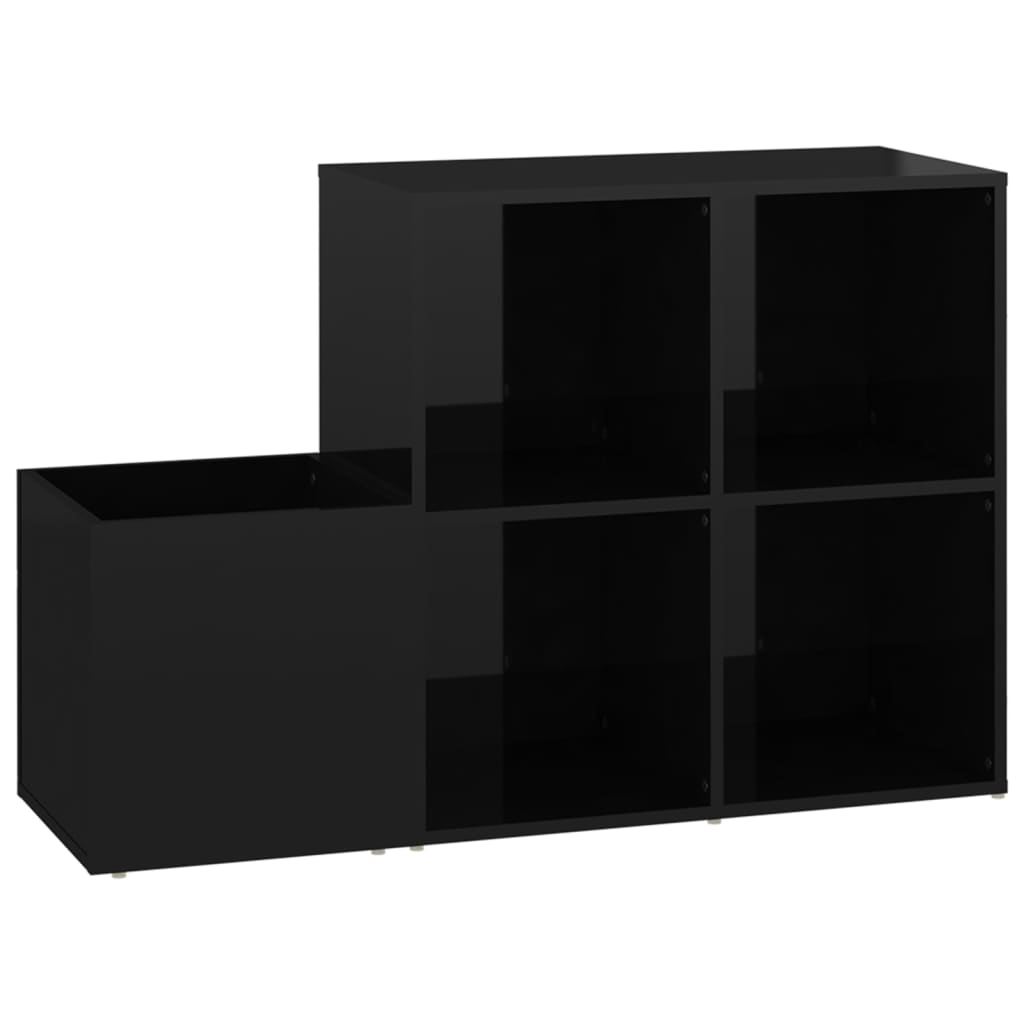  Botník do chodby lesklý čierny 105x35,5x70 cm drevotrieska