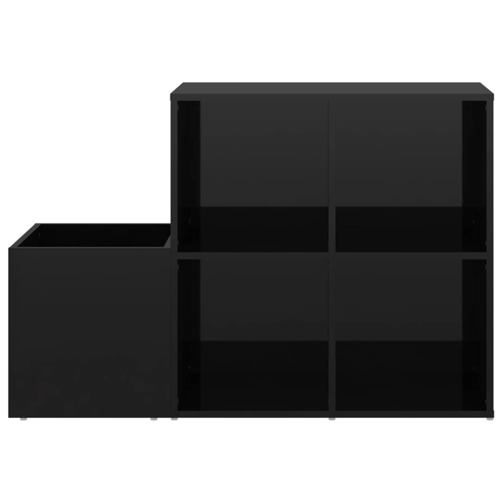  Botník do chodby lesklý čierny 105x35,5x70 cm drevotrieska