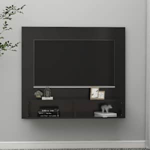 vidaXL Sieninė TV spintelė, juoda, 102x23,5x90cm, mediena
